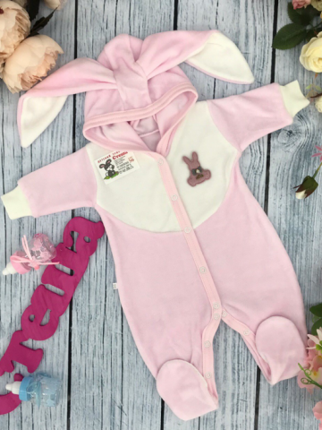 Купить оптом 212. Комбинезон с ушками, хлопок 80% велюр, 20%  ПЭ 62.68,74 в Светлограде