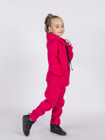 296-Ф. Свитшот с капюшоном  + Штаны, хлопок 65%, 35% ПЭ, 3-х нитка (начес) фуксия 80,86,92