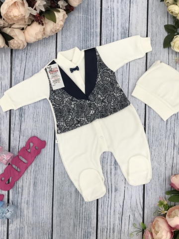 Купить оптом 261-С. Комбинезон с шапкой, хлопок 80% велюр 20%  ПЭ в Светлограде