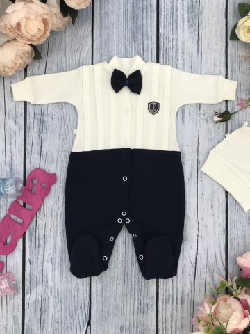 Купить оптом 273-Т.С. Комбинезон с шапкой, хлопок 100% интерлок, темно-синий 56,62 в Светлограде