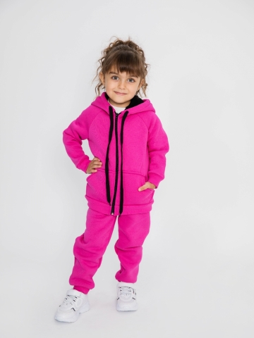 319-Ф. Костюм детский  на молнии, фуксия, хлопок 65%, 35% ПЭ, 3-х нитка (начес) 80,86,92