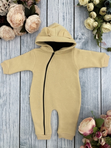 Купить оптом 308-СЛ. Комбинезон с капюшоном, хлопок 65%, 35% ПЭ, 3-х нитка с начесом + интерлок 62,68,74,80 в Светлограде